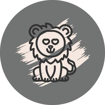 Lion Smile with Love Eyes Unique Web Design Asset vector