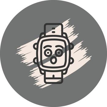 Watch Surprised Dial Custom Flat Feature vector