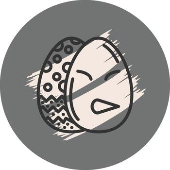 Easter Grimacing Egg Refined Flat Design Layout vector
