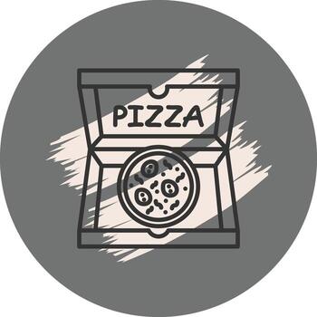 Pizza Box Unique Flat Feature vector