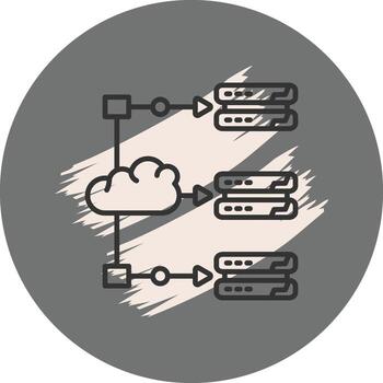 Cloud Load Balancer Balanced Digital Art Symbol vector