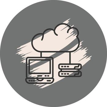 Cloud Computing Service Distinct Visual Graphic Symbol vector