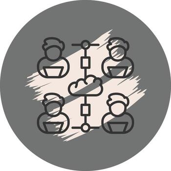 Cloud Remote Work Modern Web Interface Asset vector