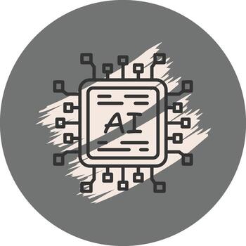 AI Chip Functional Digital Art Element vector