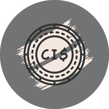 Cayman Islands Coin Modern Web Interface Asset vector