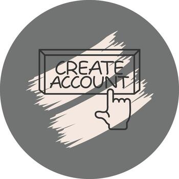 Create Account Finger Tap Button Advanced Branding Design Layout vector