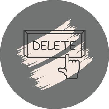 Delete Finger Tap Button Minimal Product Graphic Shape vector