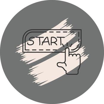 Start Finger Tap Button Functional Web Graphic Object vector