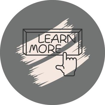 Learn More Finger Tap Button Refined Flat Shape vector