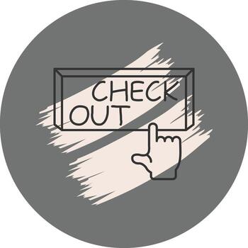 Checkout Finger Tap Button Geometric Design Symbol vector