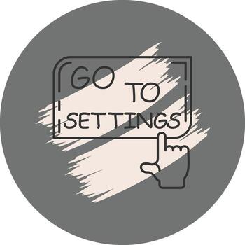 Vamos a ajustes dedo grifo botón adaptado web interfaz diseño vector