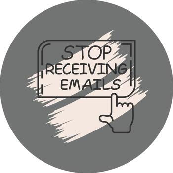 Stop Receiving Emails Finger Tap Button Innovative Web Graphic Layout vector