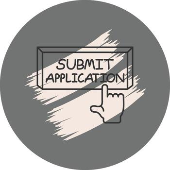 Submit Application Finger Tap Button Adaptive Web Interface Layout vector