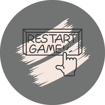 reiniciar juego dedo grifo botón sencillo digital Arte concepto vector