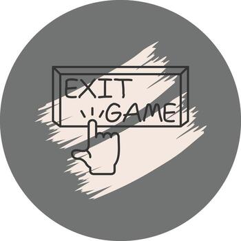 Exit Game Finger Tap Button Elegant Product Design Shape vector