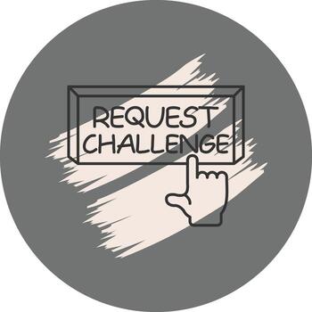 Request Challenge Finger Tap Button Balanced Modern Graphic Element vector