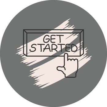 obtener empezado dedo grifo botón moderno creativo gráfico objeto vector