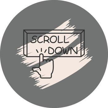 Scroll Down Finger Tap Button Geometric Design Symbol vector
