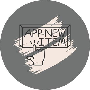 añadir nuevo articulo dedo grifo botón compacto digital gráfico ilustración vector