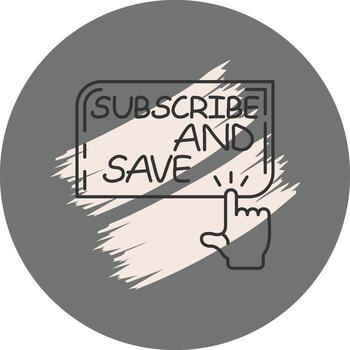 suscribir y salvar dedo grifo botón sofisticado ui diseño objeto vector