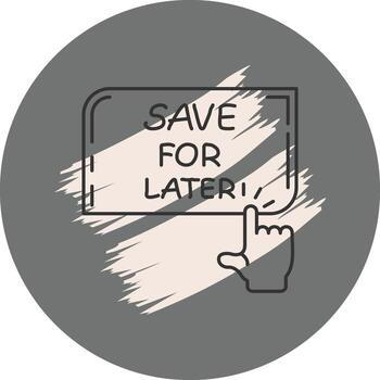 Save for Later Finger Tap Button Minimalist Digital Art Symbol vector