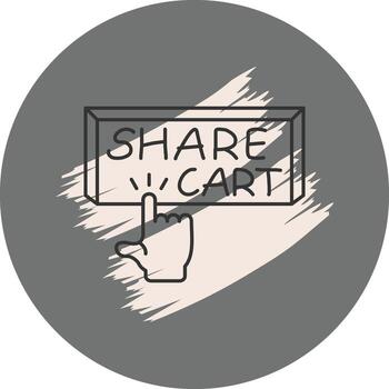 Share Cart Finger Tap Button Innovative Flat Design Asset vector