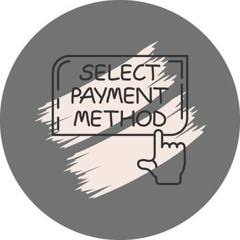 Seleccione pago método dedo grifo botón pulcro creativo elemento vector