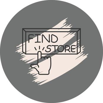 Find Store Finger Tap Button Innovative Flat Design Asset vector