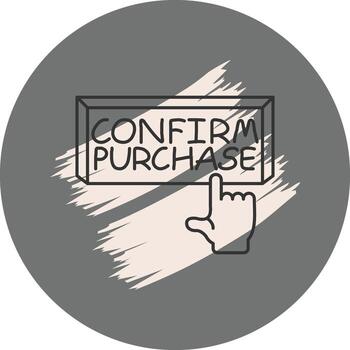 Confirm Purchase Finger Tap Button Minimal User Interface Element vector