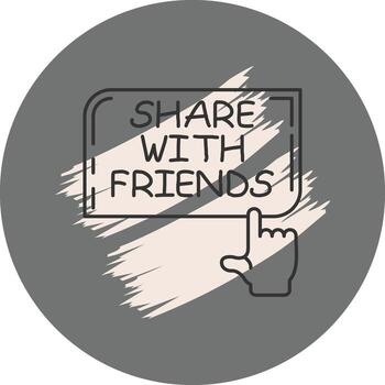 Share with Friends Finger Tap Button Optimized Mobile App Design vector