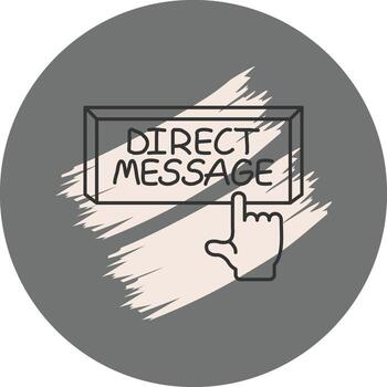 Direct Message Finger Tap Button Modern Digital Art Feature vector