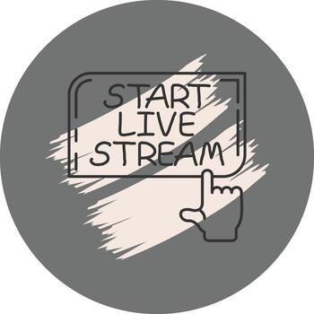 Start Live Stream Finger Tap Button Distinct Visual Graphic Feature vector