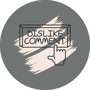 Dislike Comment Finger Tap Button Dynamic Mobile App Symbol vector