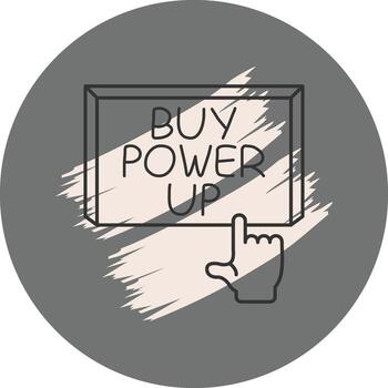 Buy Power Up Finger Tap Button Clean Web Design Element vector