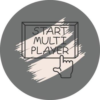 comienzo multijugador dedo grifo botón sencillo digital Arte concepto vector