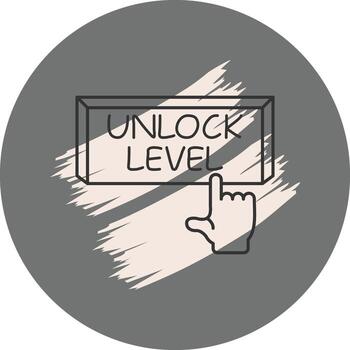 Unlock Level Finger Tap Button Elegant Creative Layout vector