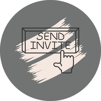 Send Invite Finger Tap Button Advanced Branding Design Symbol vector
