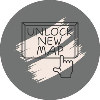 Unlock New Map Finger Tap Button Minimal Web Layout vector