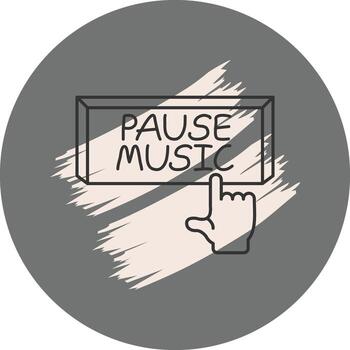 Pause Music Finger Tap Button High Resolution Design Element vector