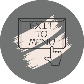 Exit to Menu Finger Tap Button Stylish Flat Design Asset vector