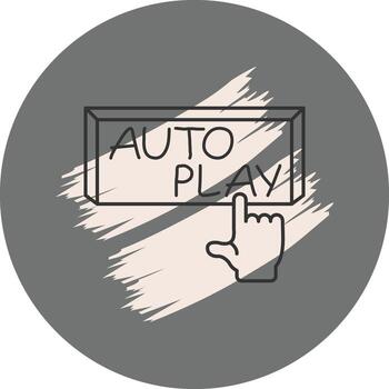 Auto Play Finger Tap Button Strong User Experience Symbol vector