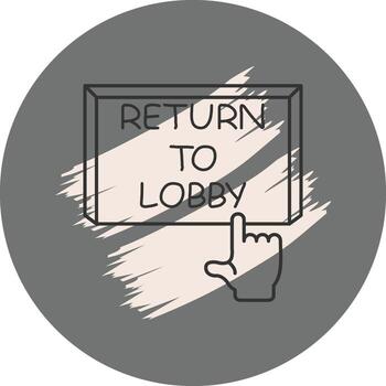 Return to Lobby Finger Tap Button Balanced User Interface Feature vector