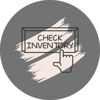 Check Inventory Finger Tap Button Unique Branding Graphic Layout vector