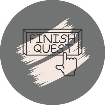 Finish Quest Finger Tap Button Advanced Web Interface Design vector