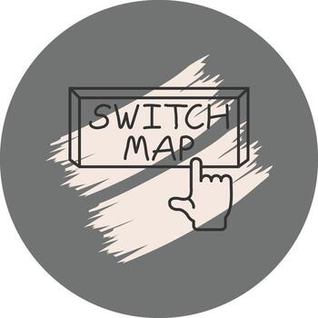 Switch Map Finger Tap Button Unique Flat Feature vector