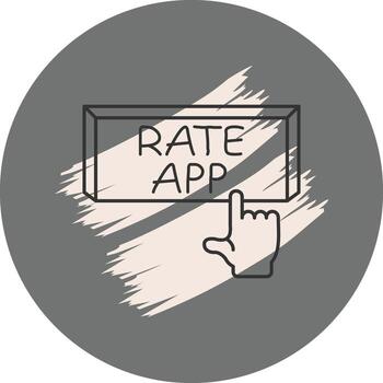 Rate App Finger Tap Button Balanced Flat Graphic Form vector