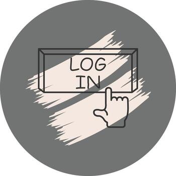 Iniciar sesión en dedo grifo botón pulcro creativo diseño objeto vector