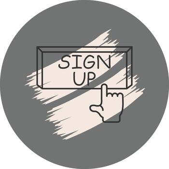Sign Up Finger Tap Button Unique Branding Graphic Layout vector