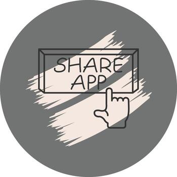 Share App Finger Tap Button Geometric Design Symbol vector