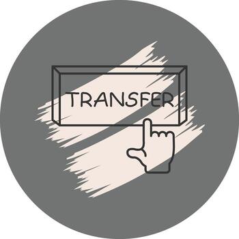 Transfer Funds Finger Tap Button Optimized Mobile App Design vector
